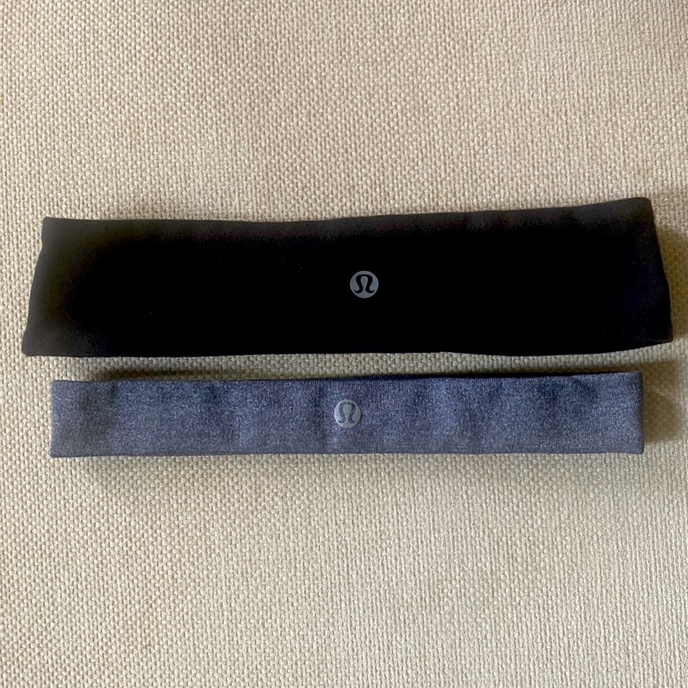 Lululemon headbands (total of 2 - one black, one gray)